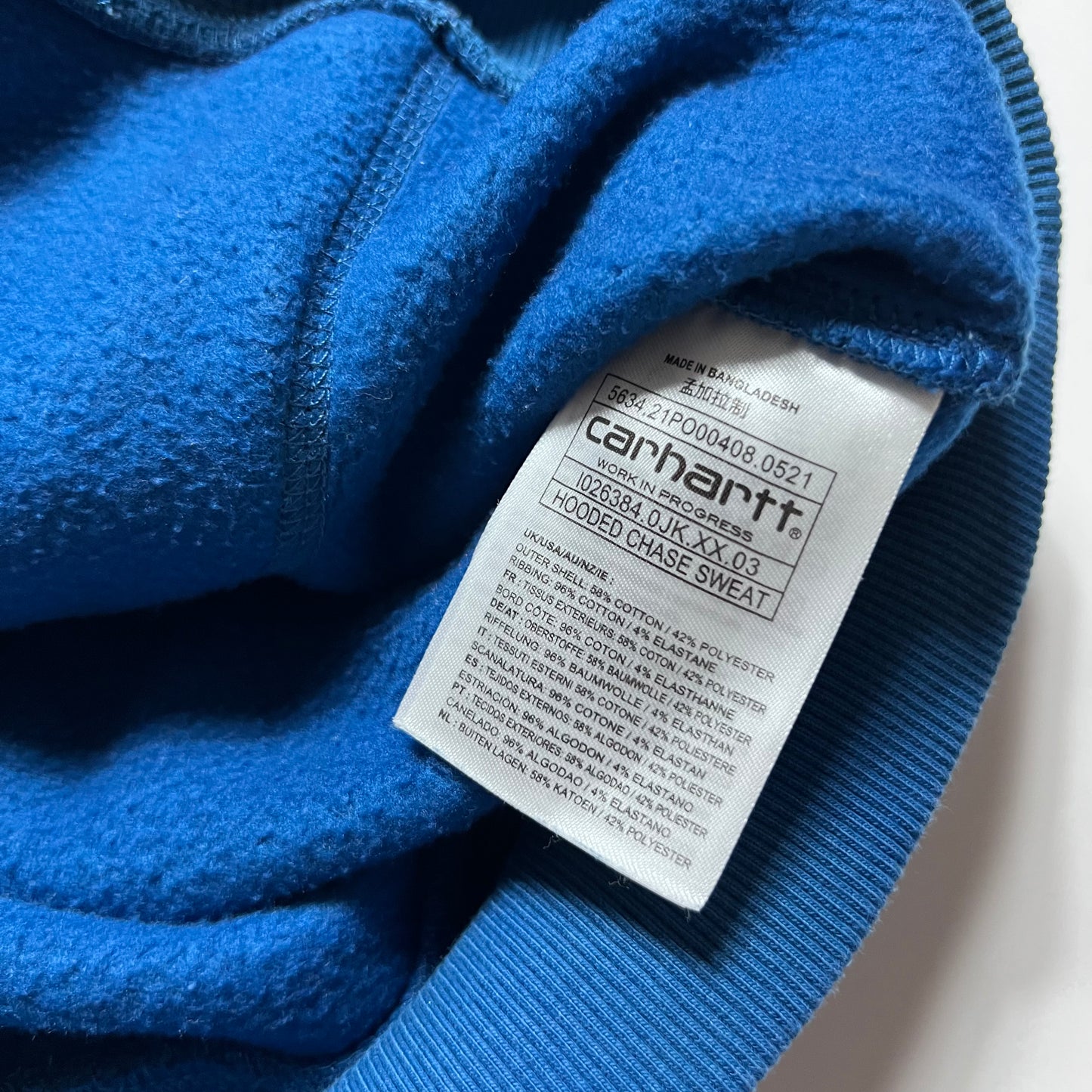 Carhartt Hooded Chase Sweat Blue Hoodie L / XL - Cats on Stacks VNTG