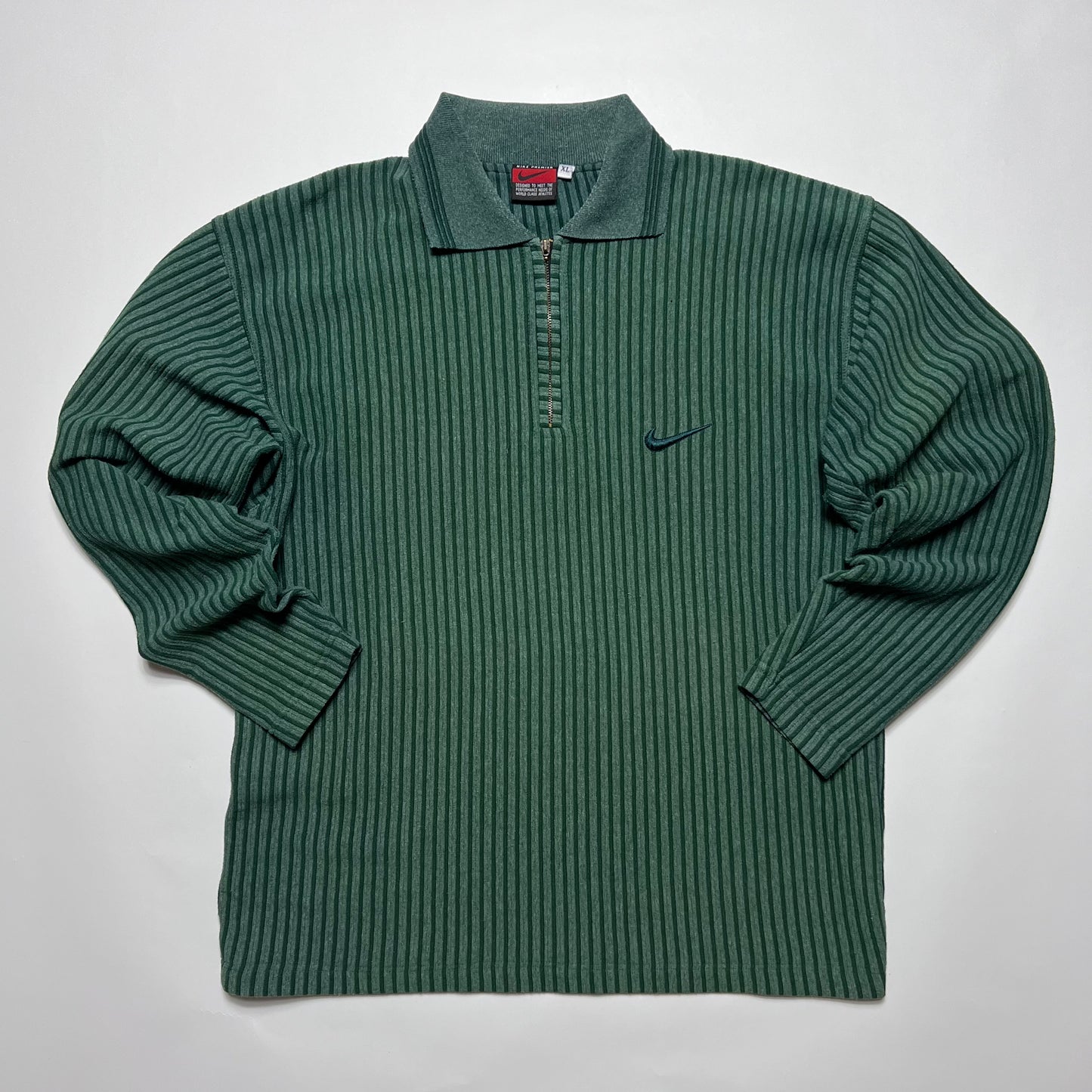 Vintage Nike Premier Green Polo Longsleeve Shirt L - Cats on Stacks VNTG