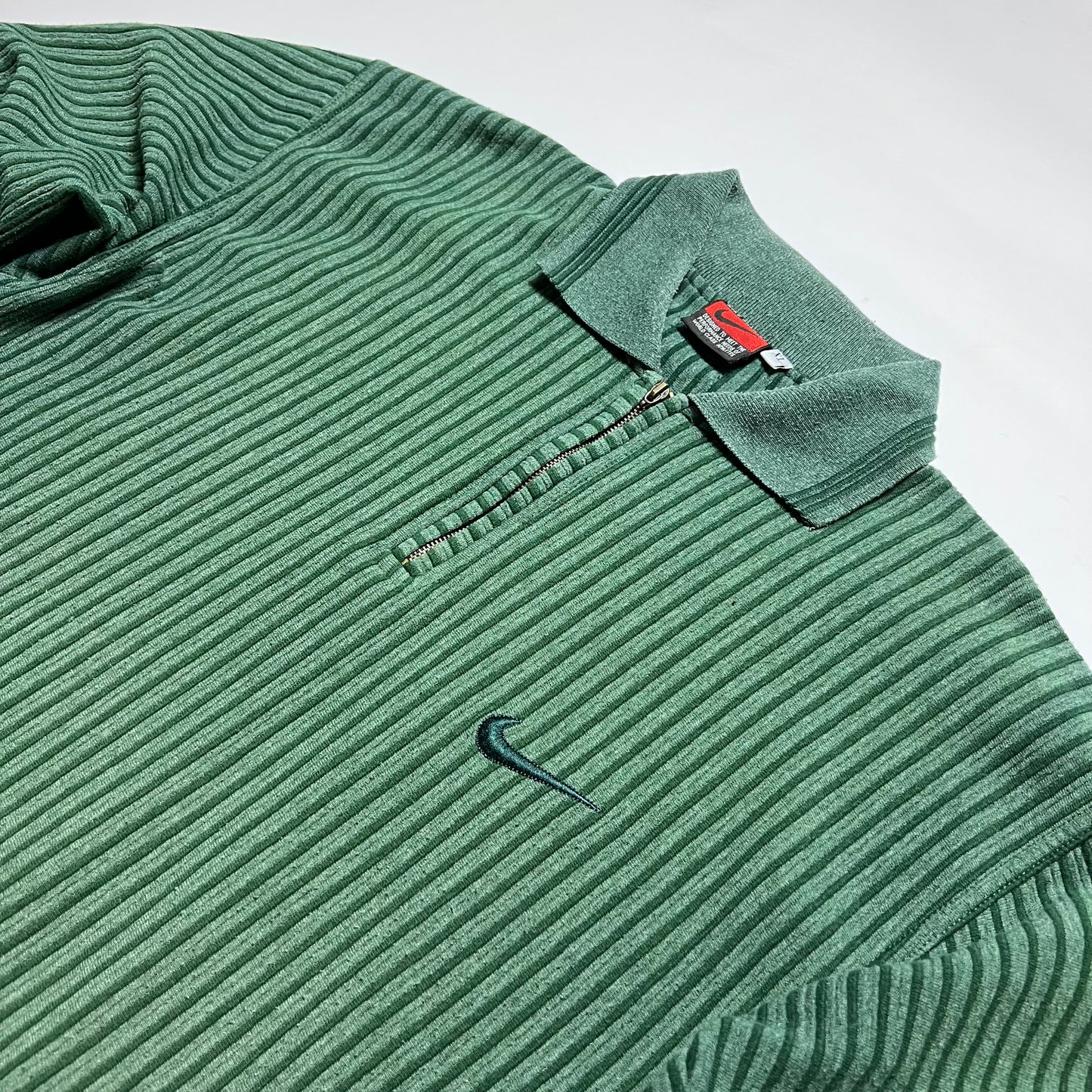 Vintage Nike Premier Green Polo Longsleeve Shirt L - Cats on Stacks VNTG