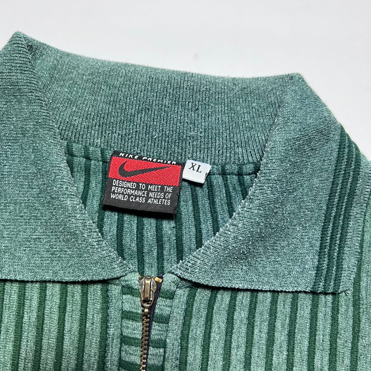 Vintage Nike Premier Green Polo Longsleeve Shirt L - Cats on Stacks VNTG