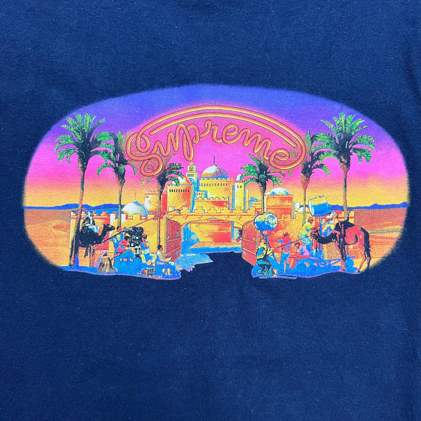 Supreme Arabic Studios Dark Blue T-Shirt L - Cats on Stacks VNTG