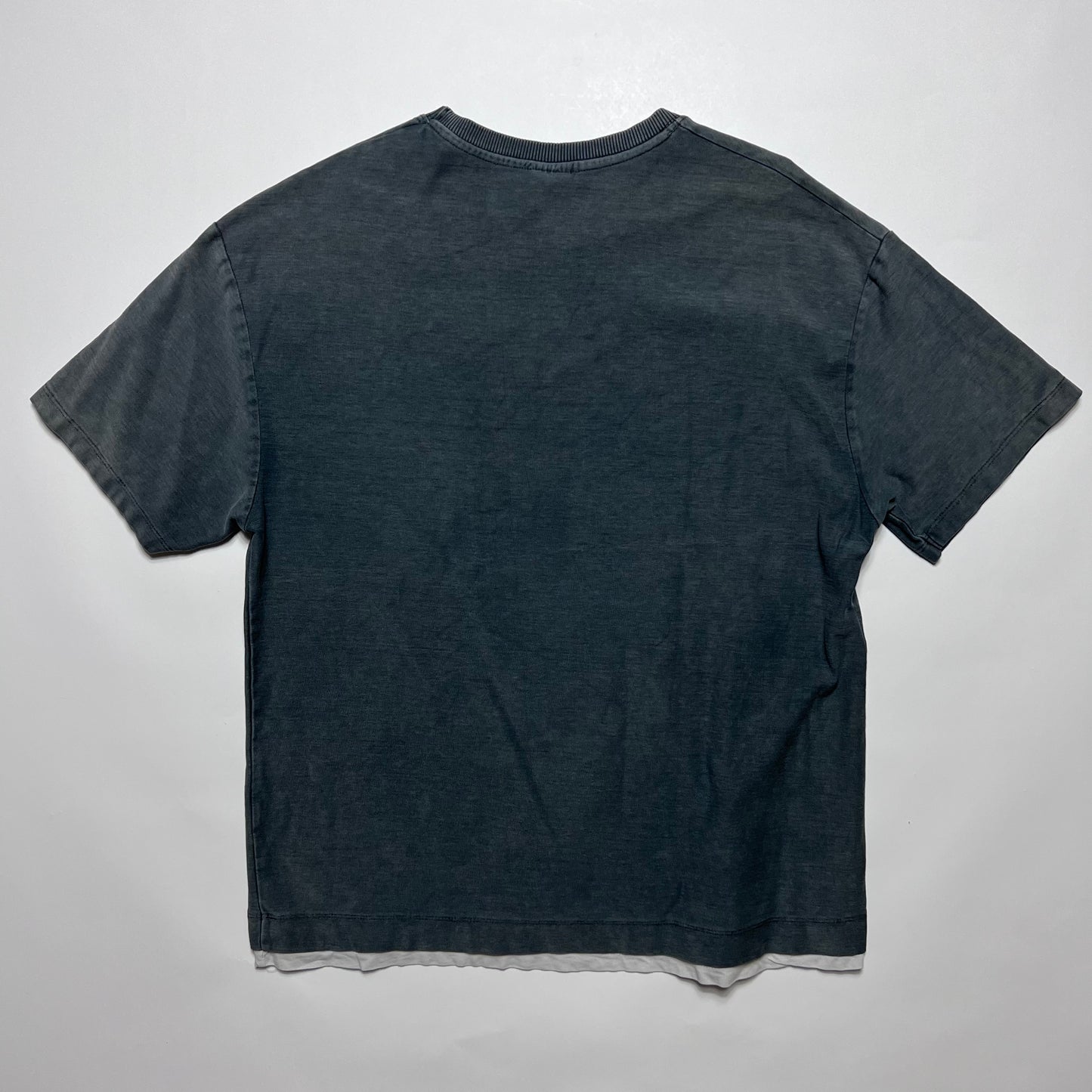 ZARA Double-Layer Washed Gray T-Shirt L - Cats on Stacks VNTG