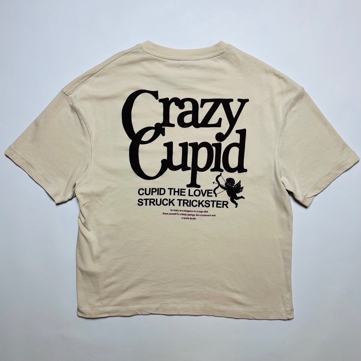 ZARA Crazy Cupid Beige T-Shirt M / L - Cats on Stacks VNTG