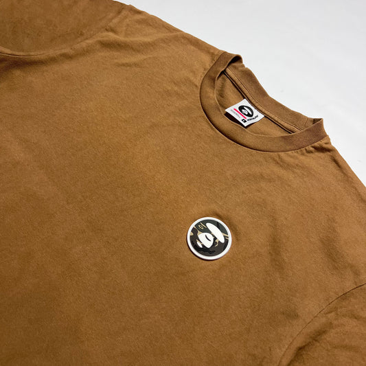 BAPE Aape Now Brown Small Logo T-Shirt L - Cats on Stacks VNTG