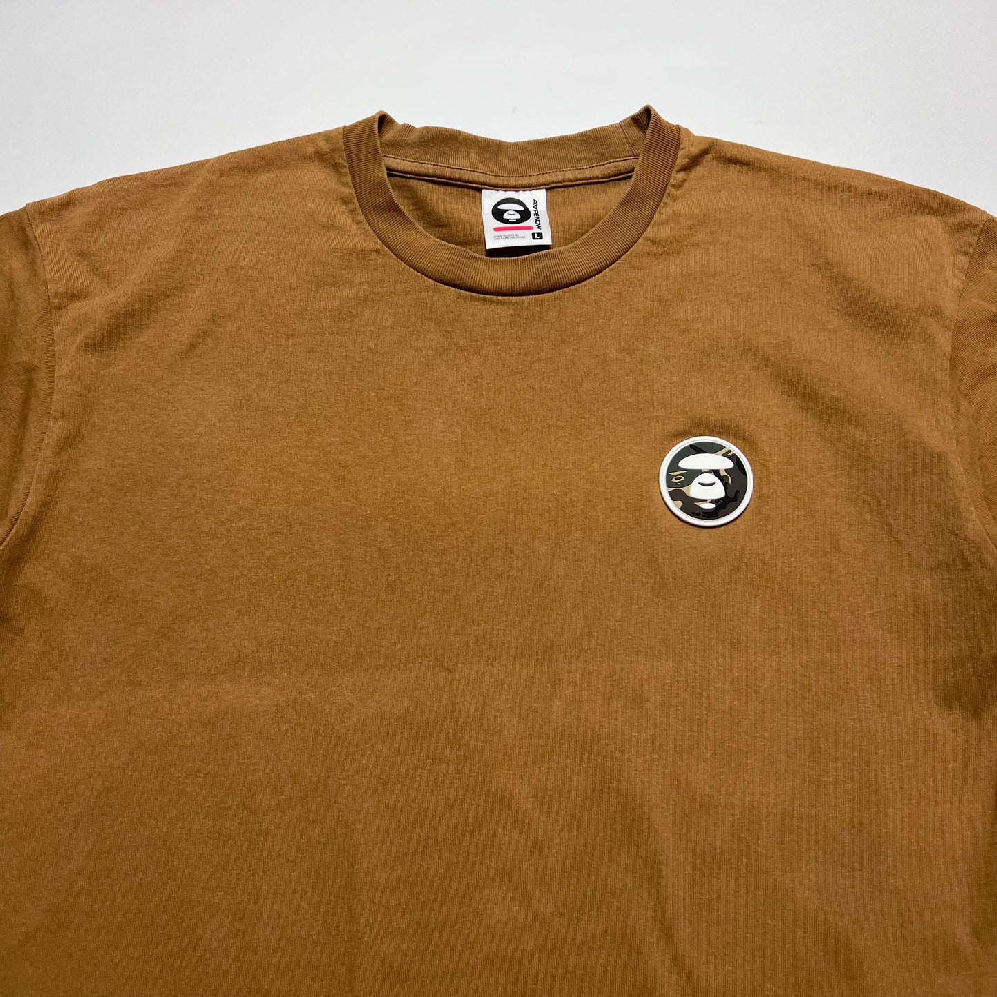 BAPE Aape Now Brown Small Logo T-Shirt L - Cats on Stacks VNTG