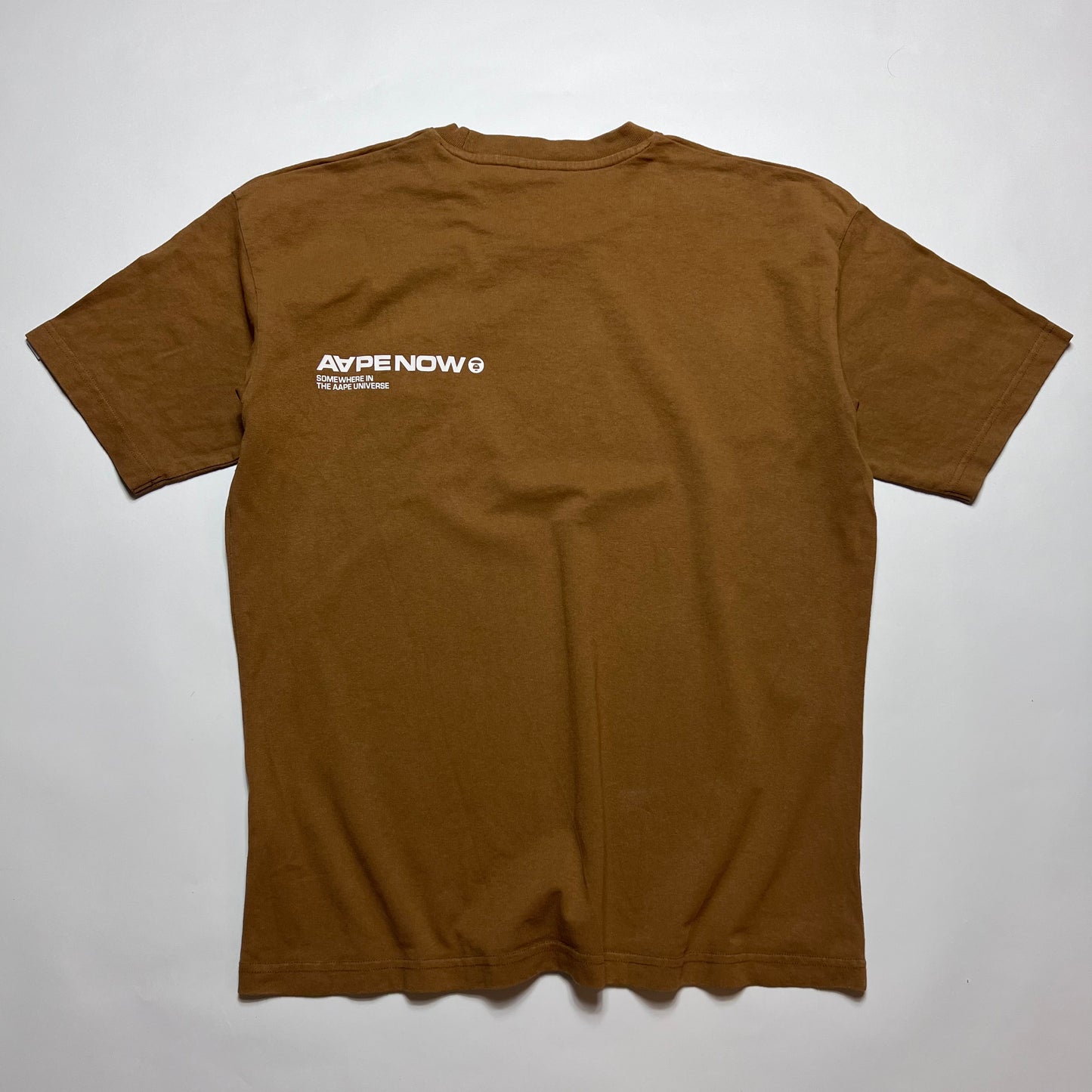 BAPE Aape Now Brown Small Logo T-Shirt L - Cats on Stacks VNTG
