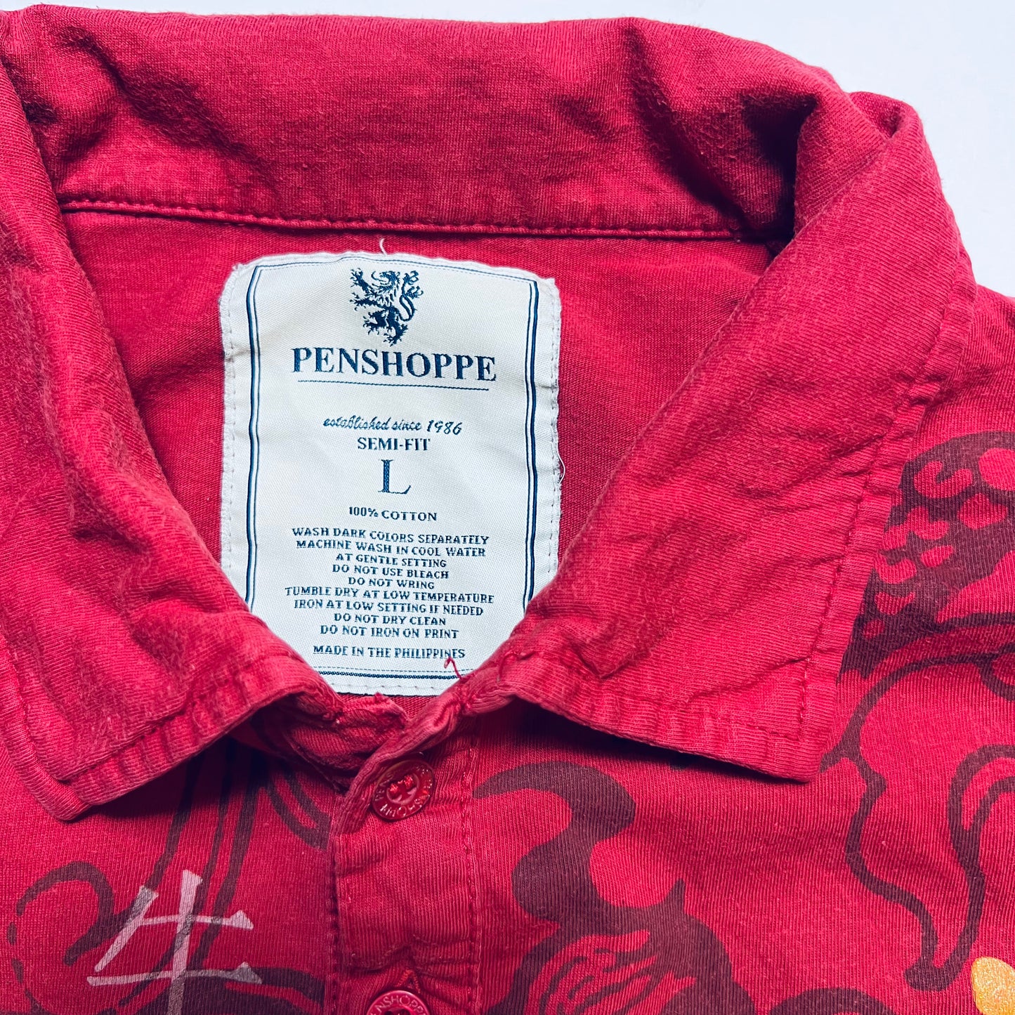 Vintage Penshoppe Red Dragon Polo Shirt S / M - Cats on Stacks VNTG