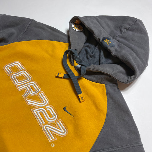 Vintage Nike Cortez Gray Yellow Hoodie M - Cats on Stacks VNTG