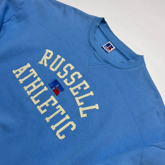 Russell Athletic Y2K Retro Crewneck Pullover blau S / M - Cats on Stacks VNTG