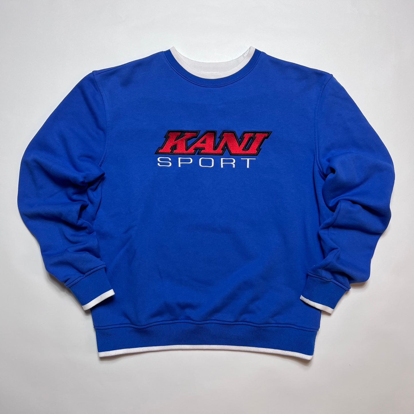Kani Sport Blue Spell Out Crewneck S / M - Cats on Stacks VNTG