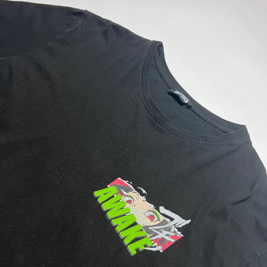 Life & Awake Anime Black T-Shirt M / L - Cats on Stacks VNTG