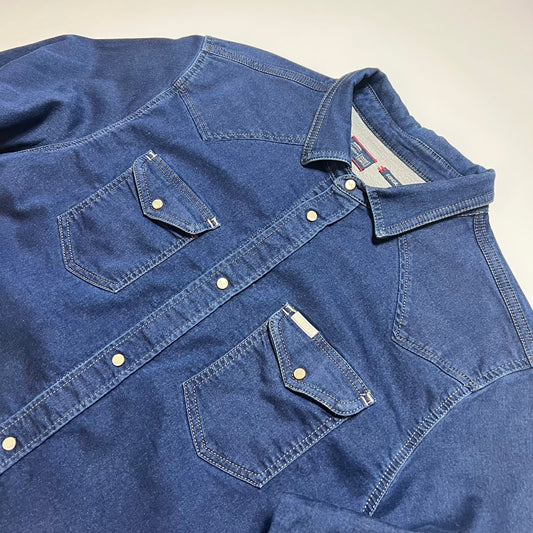 Y2K Retro Diesel Western Jeanshemd Shirt blau L - Cats on Stacks VNTG