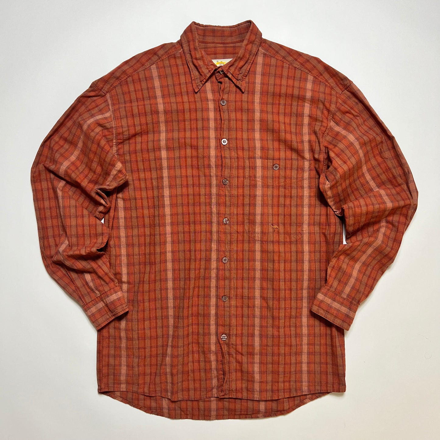Vintage Camel Brick Red Hemd Shirt orange rot L - Cats on Stacks VNTG