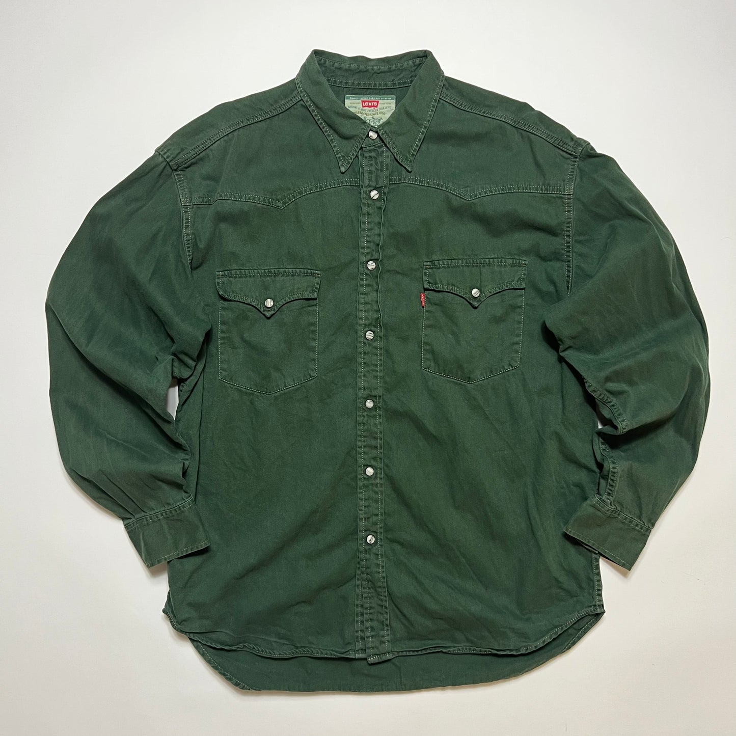 Vintage Levis Barstow Western Jeanshemd Shirt grün XL / XXL - Cats on Stacks VNTG