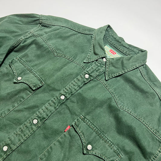 Vintage Levis Barstow Western Jeanshemd Shirt grün XL / XXL - Cats on Stacks VNTG