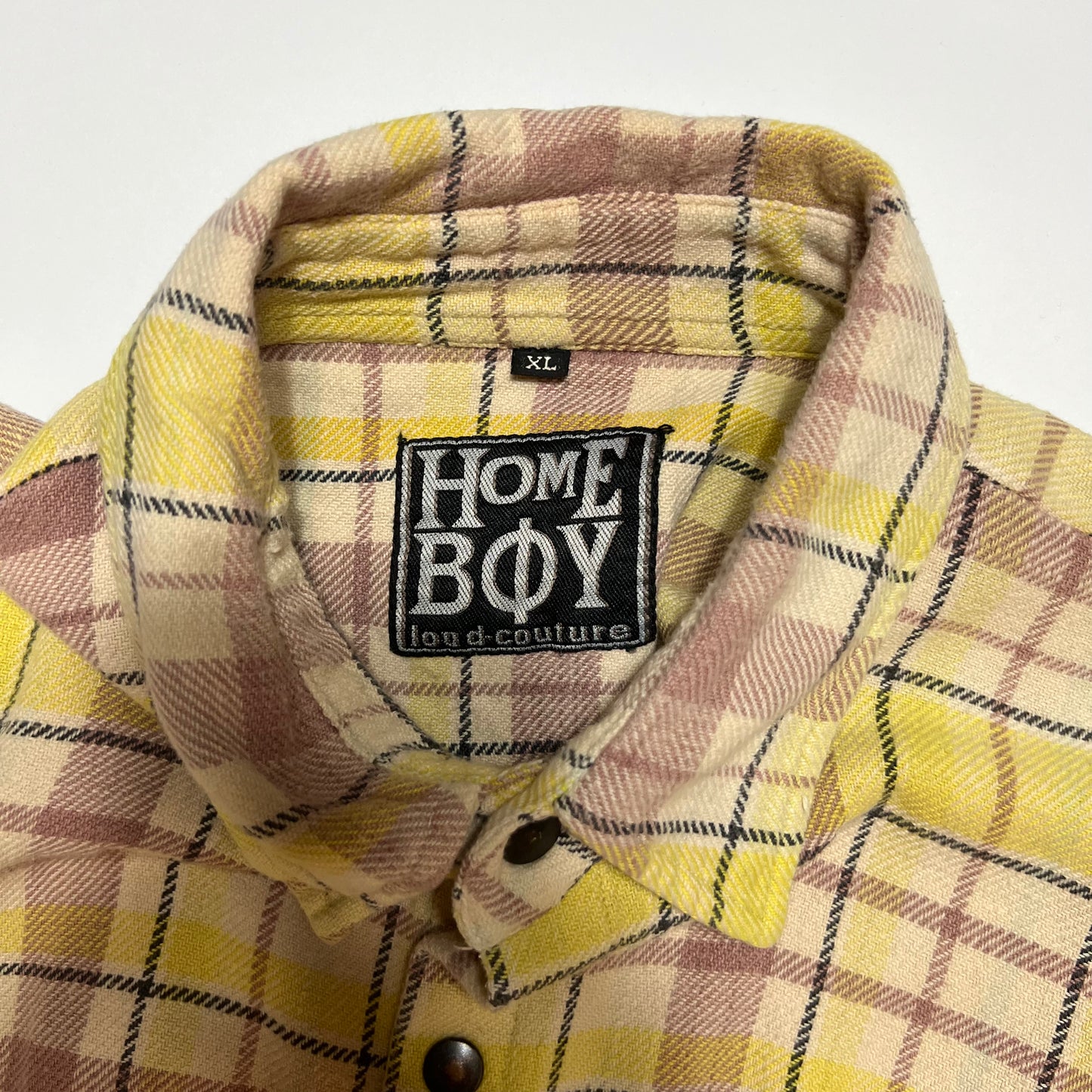 Vintage Home Boy Flanell Hemd Shirt gelb XL - Cats on Stacks VNTG