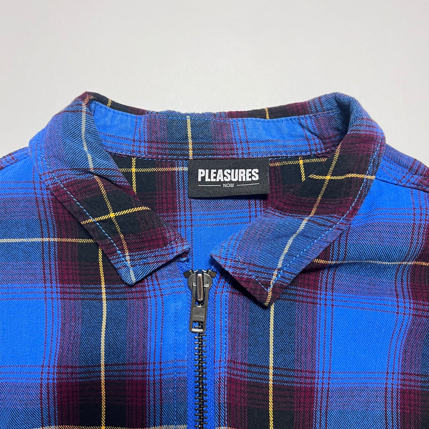 Retro Pleasures Zipper Hemd Shirt blau M / L - Cats on Stacks VNTG