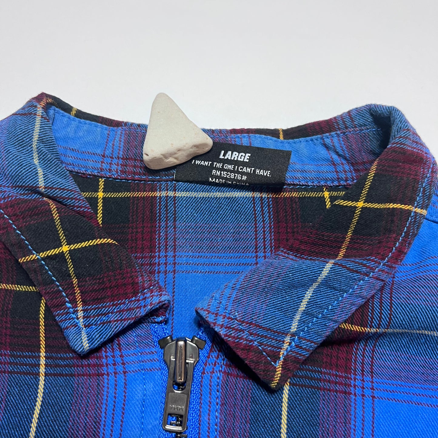 Retro Pleasures Zipper Hemd Shirt blau M / L - Cats on Stacks VNTG
