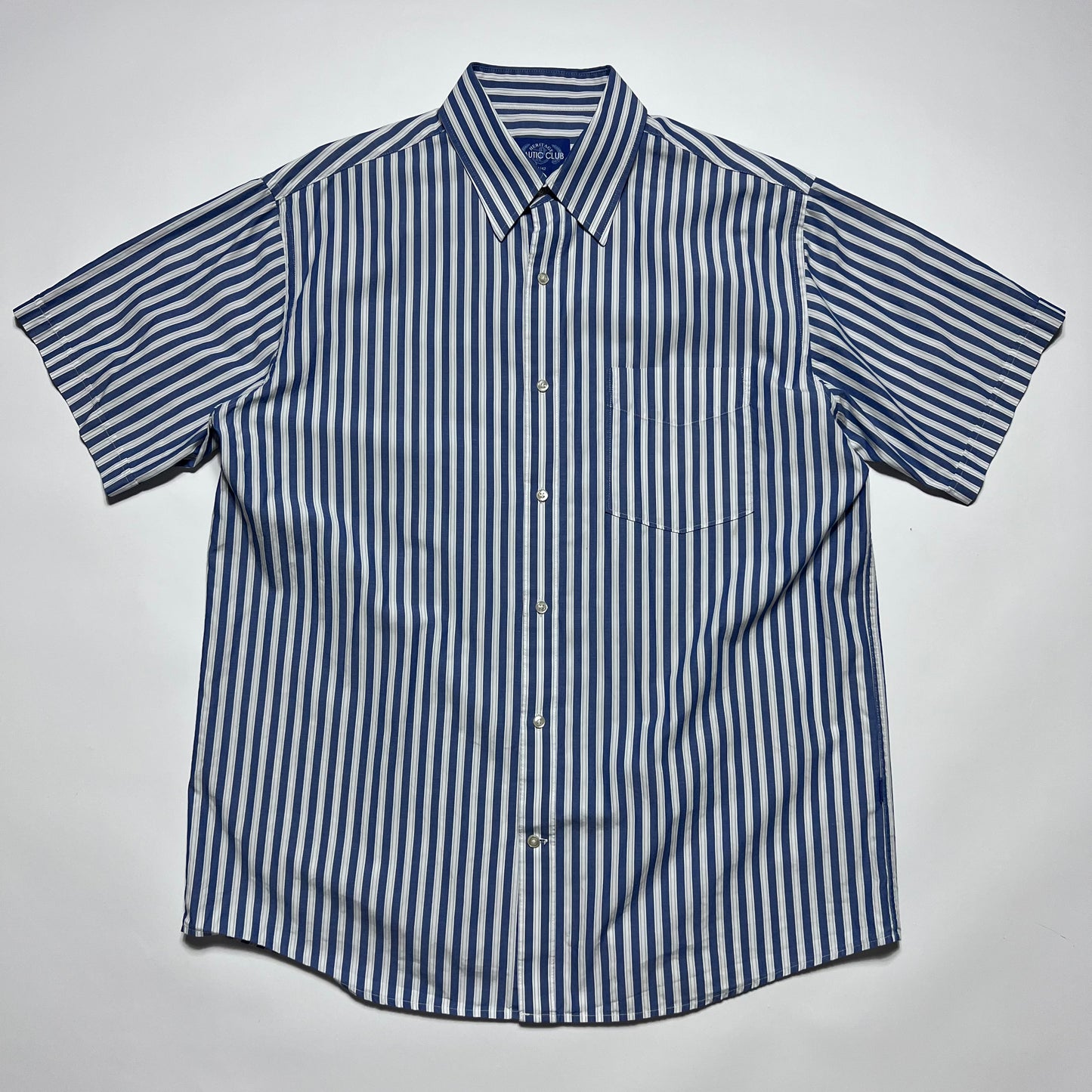 Retro Nautic Club Striped Hemd Shirt blau L / XL - Cats on Stacks VNTG