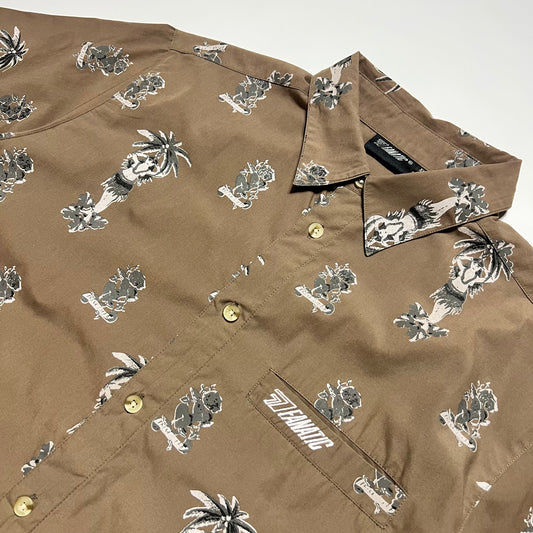 Vintage Fanatic Hawai Hemd Shirt braun L / XL - Cats on Stacks VNTG