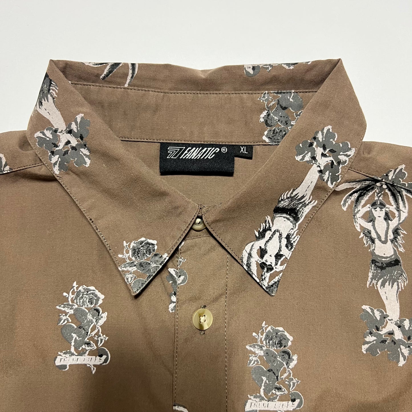 Vintage Fanatic Hawai Hemd Shirt braun L / XL - Cats on Stacks VNTG