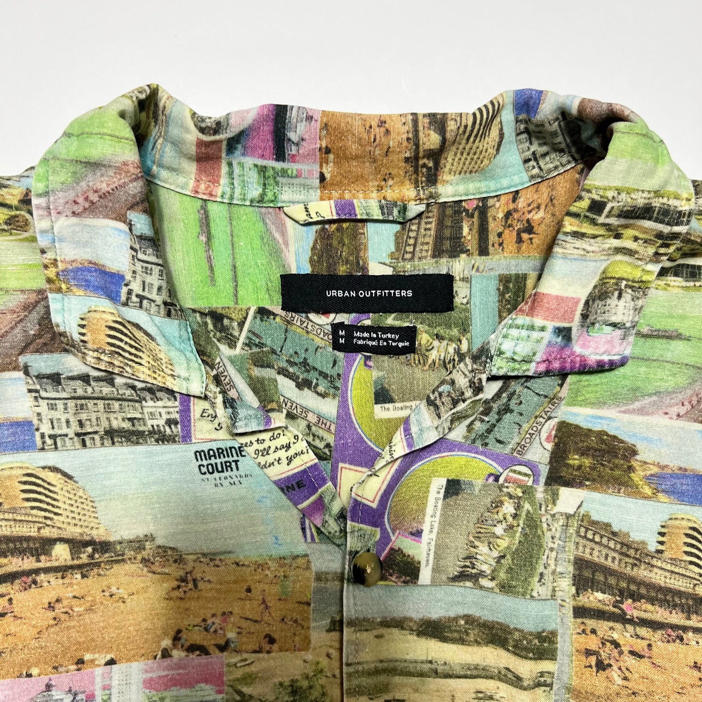Urban Outfitters England Vacation Hemd Shirt grün M / L - Cats on Stacks VNTG