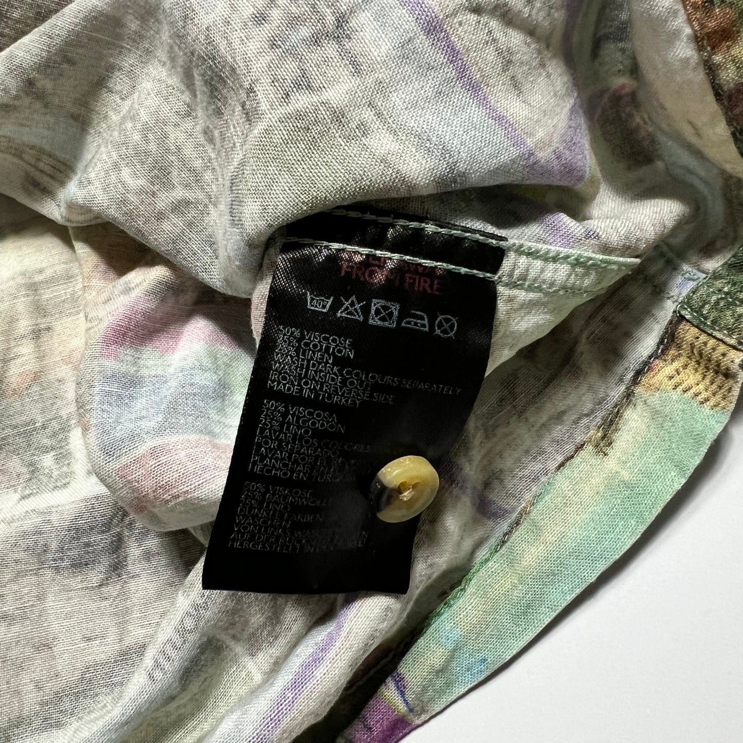 Urban Outfitters England Vacation Hemd Shirt grün M / L - Cats on Stacks VNTG