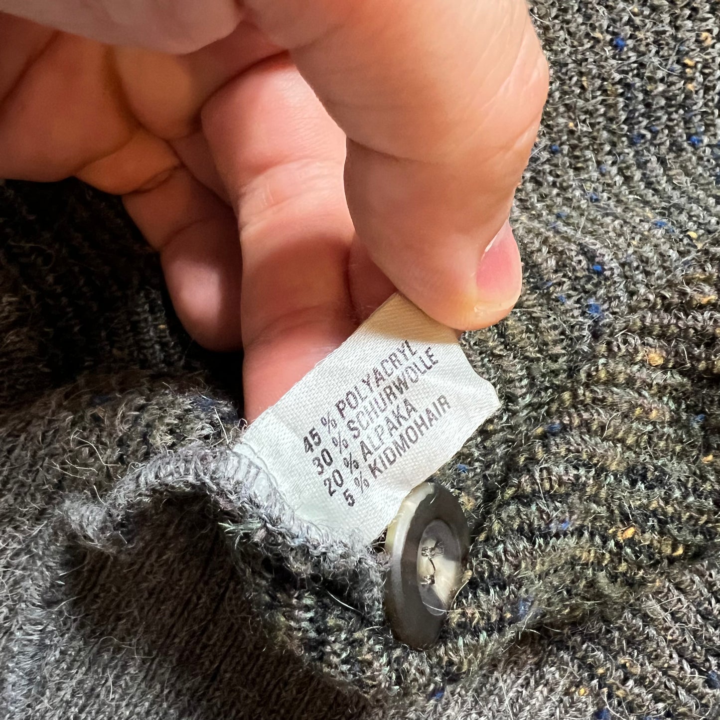 Vintage Crazy Pattern Boxy Cardigan grün braun L - Cats on Stacks VNTG