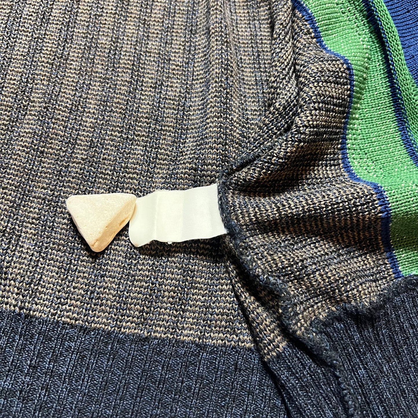 Vintage Crazy Pattern Boxy Cardigan grün blau XL - Cats on Stacks VNTG