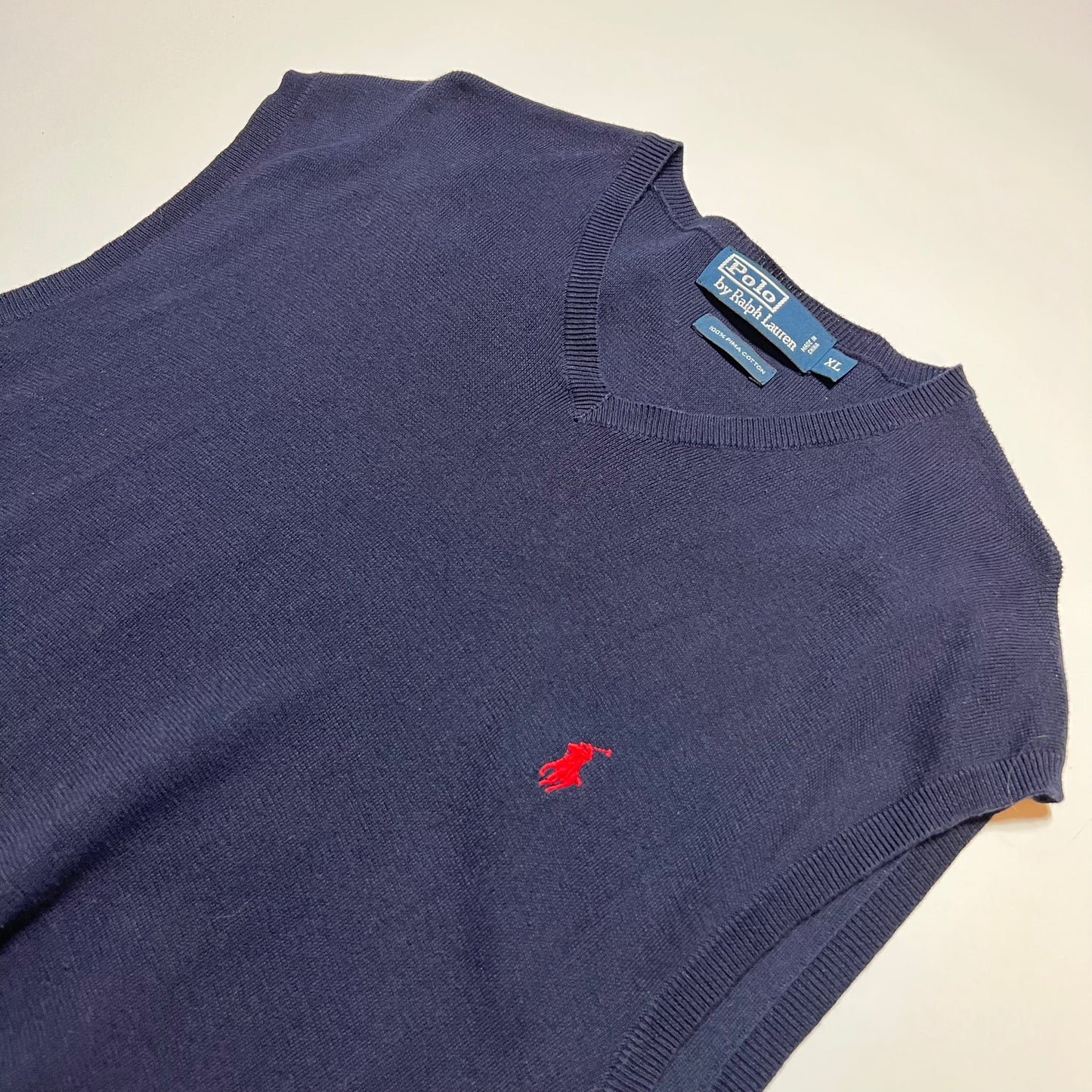 Vintage Ralph Lauren Pullunder Pullover blau XL - Cats on Stacks VNTG