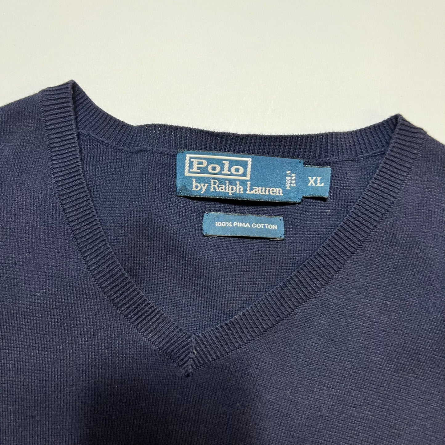 Vintage Ralph Lauren Pullunder Pullover blau XL - Cats on Stacks VNTG