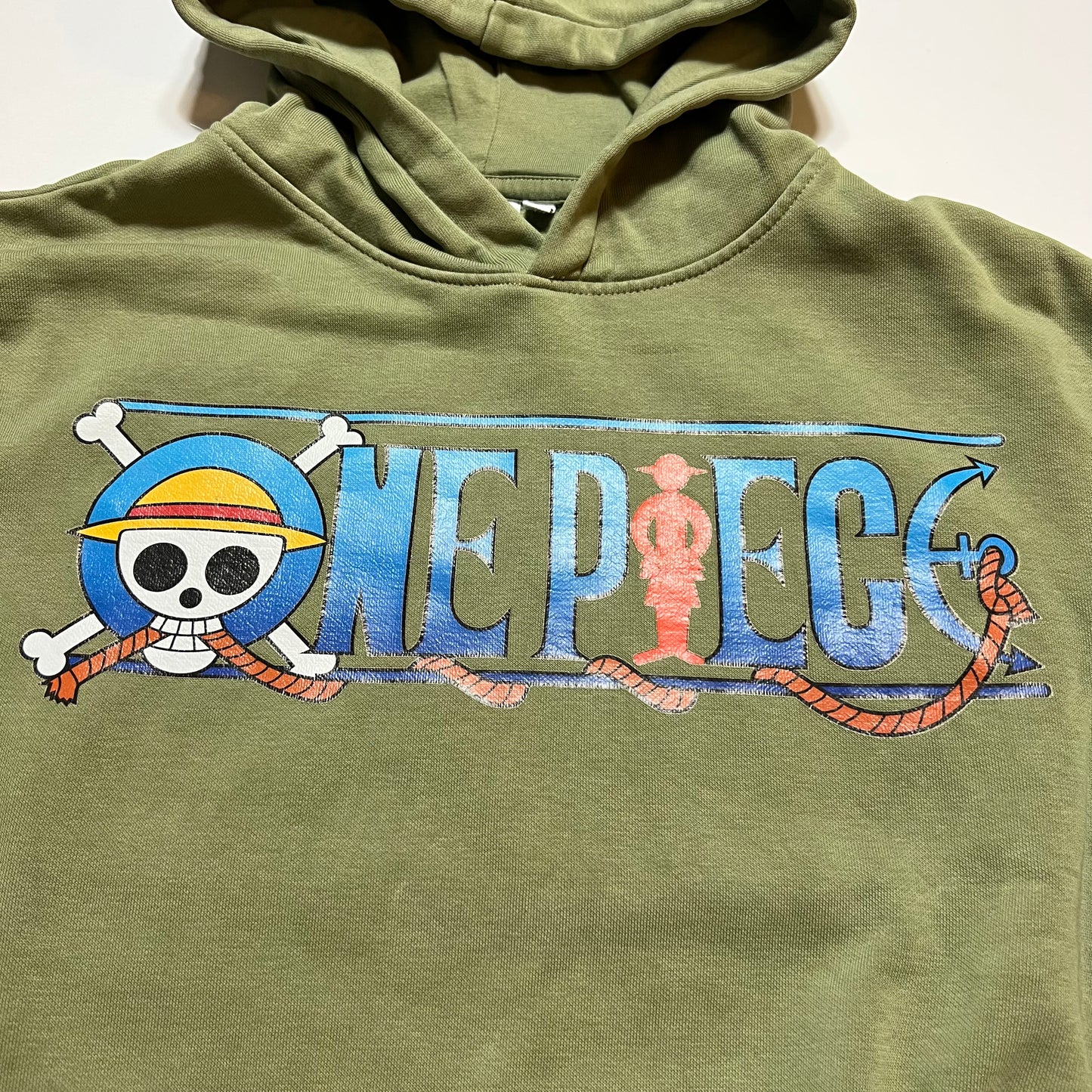 Kids One Piece Hoodie Pullover grün Größe 158 - Cats on Stacks VNTG