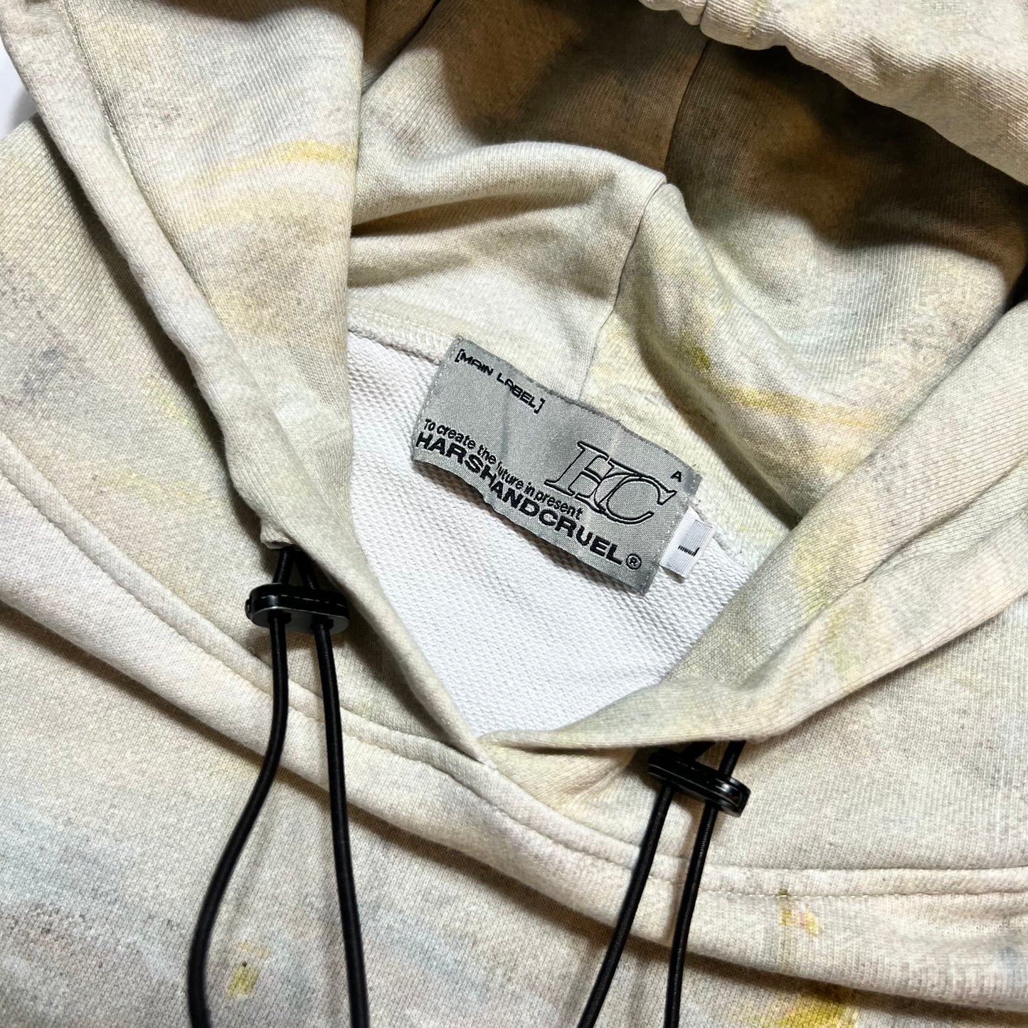 Harsh and Cruel 2020 Autumn Winter Collection Boxy Hoodie beige M / L - Cats on Stacks VNTG