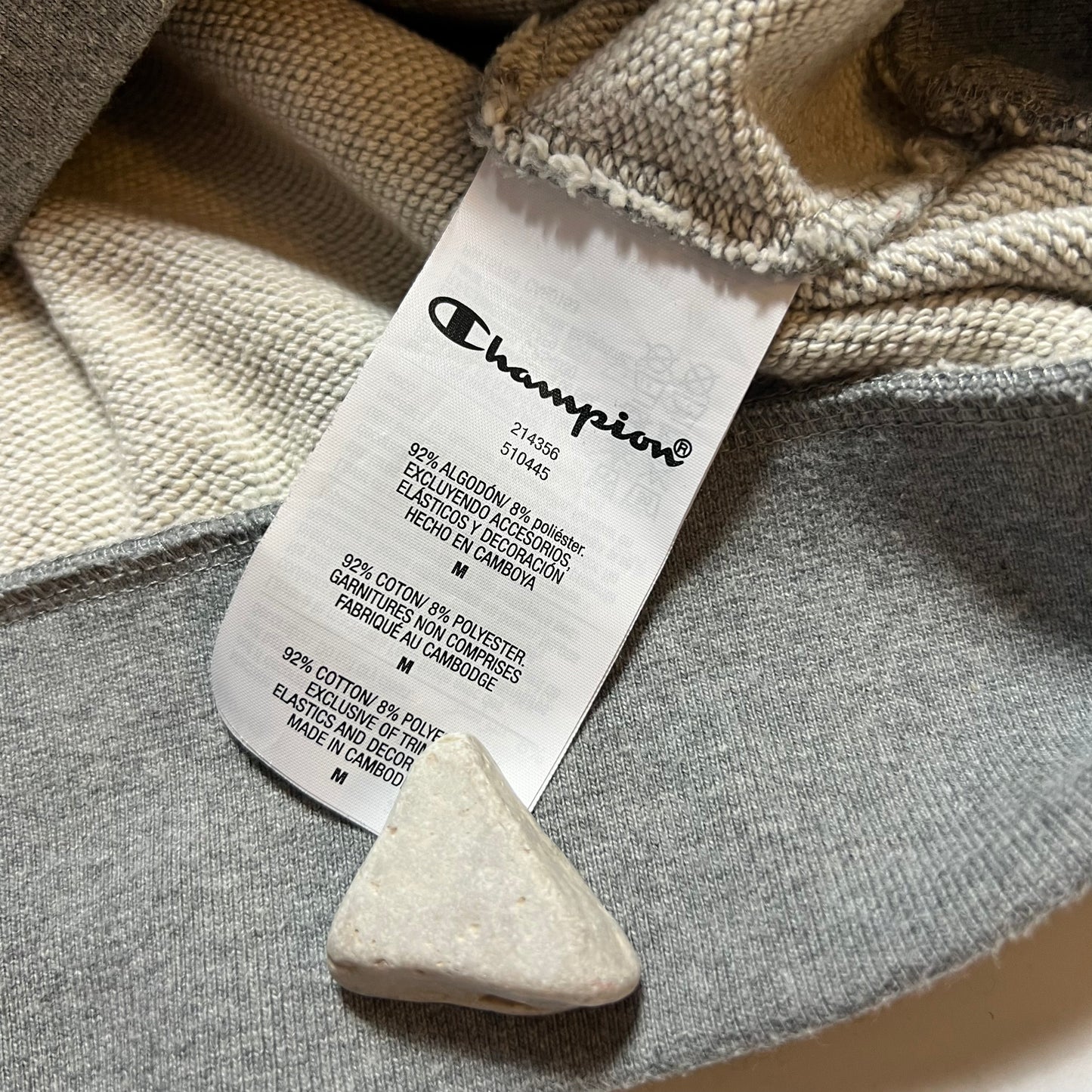 Champion Tricolor Hoodie grau blau rot S / M - Cats on Stacks VNTG