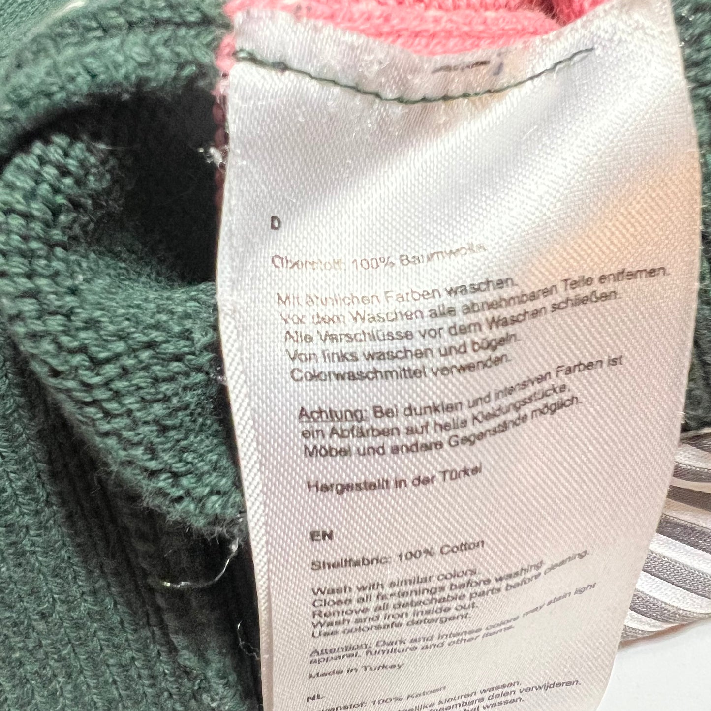 Damen Mazine Pullover grün rosa gestreift L - Cats on Stacks VNTG