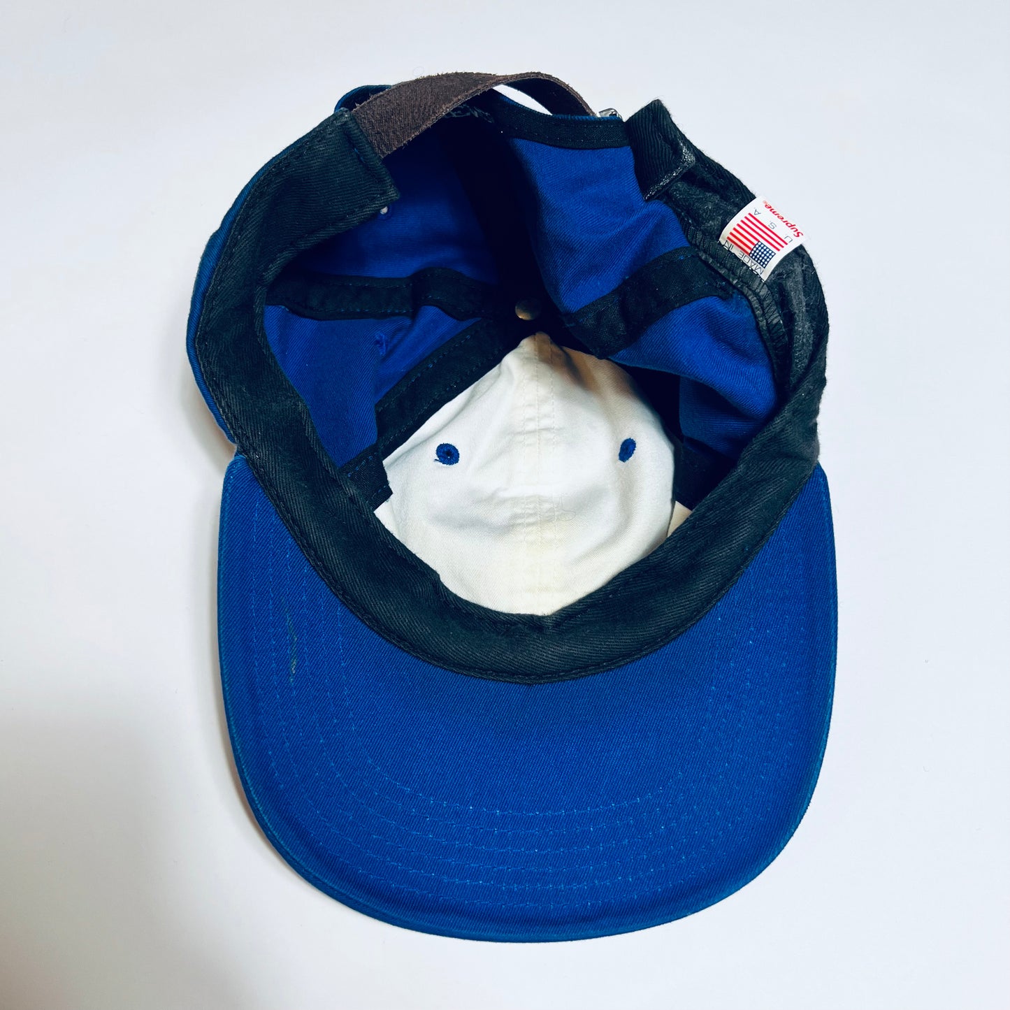 Supreme S Logo 6 Panel Cap blau Strapback - Cats on Stacks VNTG