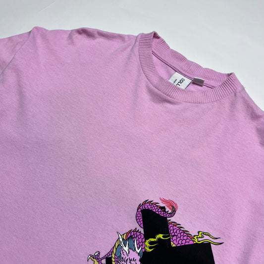 Collusion X Dragon Unisex Boxy Fit T-Shirt pink M / L - Cats on Stacks VNTG