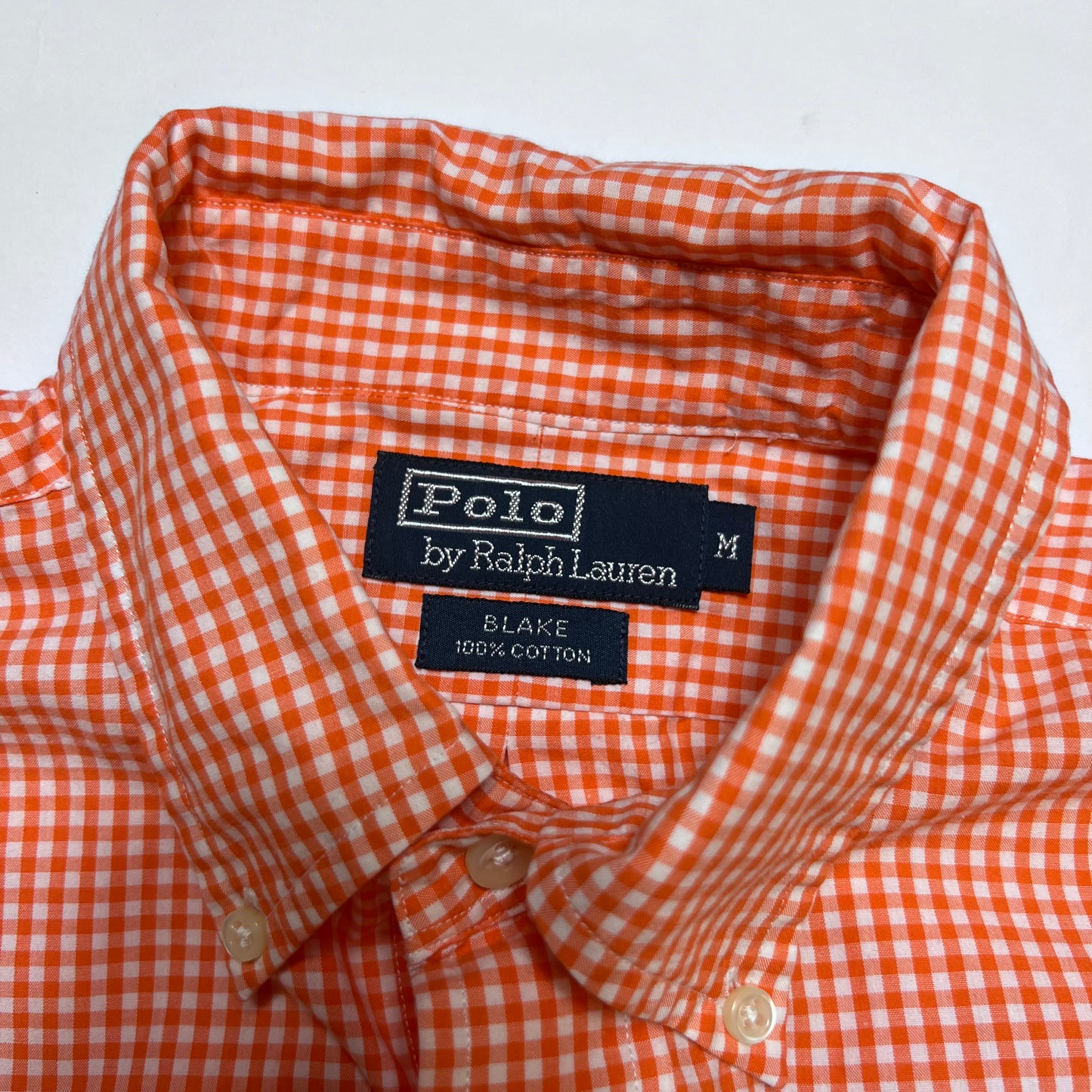 Vintage Polo by Ralph Lauren Hemd Shirt orange kariert L - Cats on Stacks VNTG