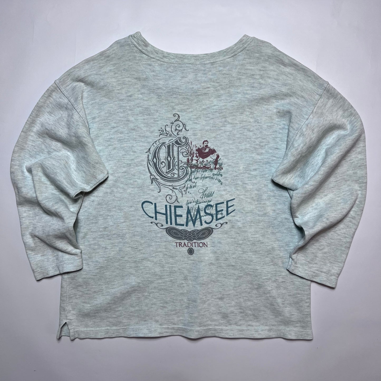 Vintage Chiemsee Tradition Crewneck Pullover mintgrün grau L / XL - Cats on Stacks VNTG
