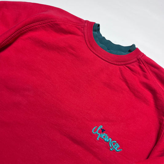 Vintage Chiemsee Spellout Double Crewneck Pullover rot L / XL - Cats on Stacks VNTG