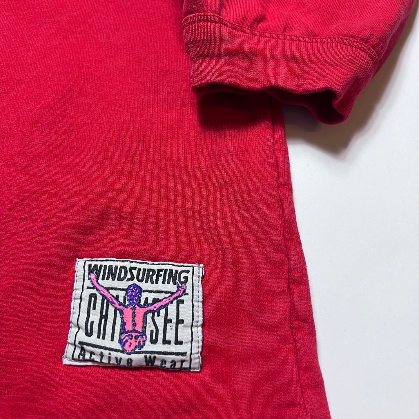 Vintage Chiemsee Spellout Double Crewneck Pullover rot L / XL - Cats on Stacks VNTG