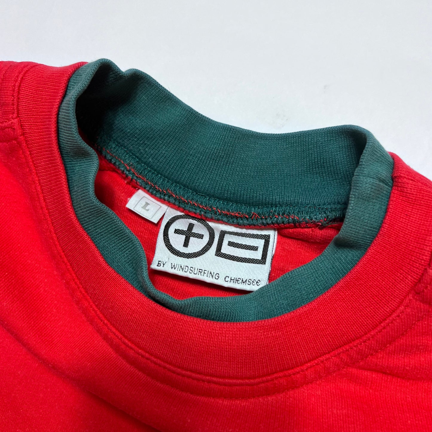 Vintage Chiemsee Spellout Double Crewneck Pullover rot L / XL - Cats on Stacks VNTG