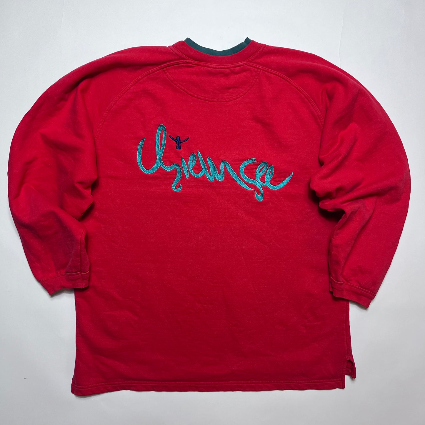 Vintage Chiemsee Spellout Double Crewneck Pullover rot L / XL - Cats on Stacks VNTG
