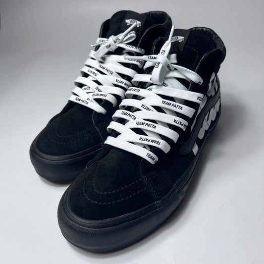 VANS x PATTA Sk8-Hi Black White Mean Eyed Cat VN0A4BVH5X01 Größe 42,5 - Cats on Stacks VNTG