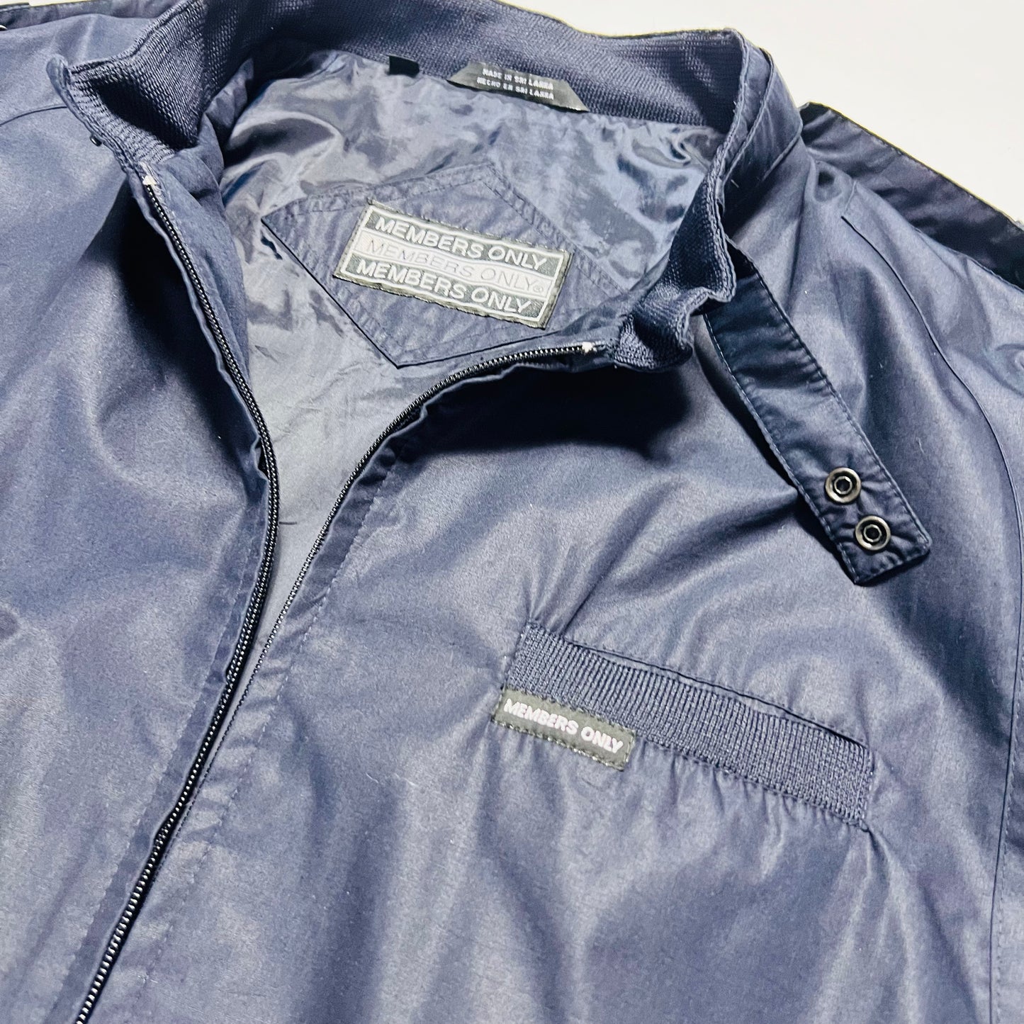 Members Only Vintage 90s Iconic Racer Bomberjacke blau L / XL