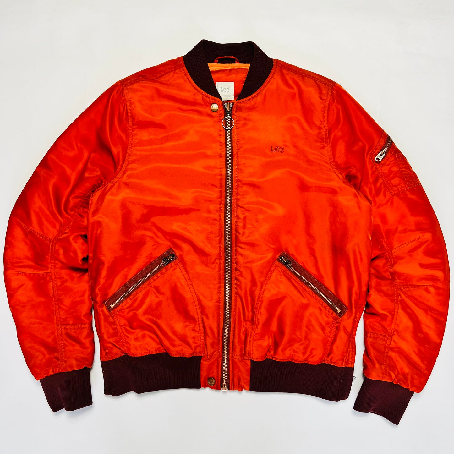 Damen Lee Vintage 90s Bomberjacke orange M / L
