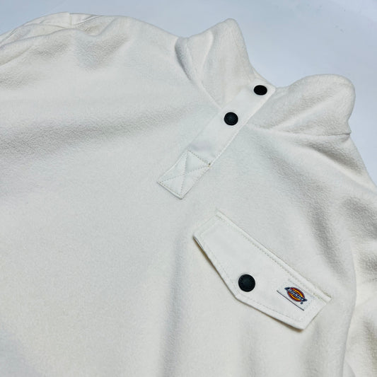 Dickies Port Allen Fleece Pullover cremeweiß M / L - Cats on Stacks VNTG