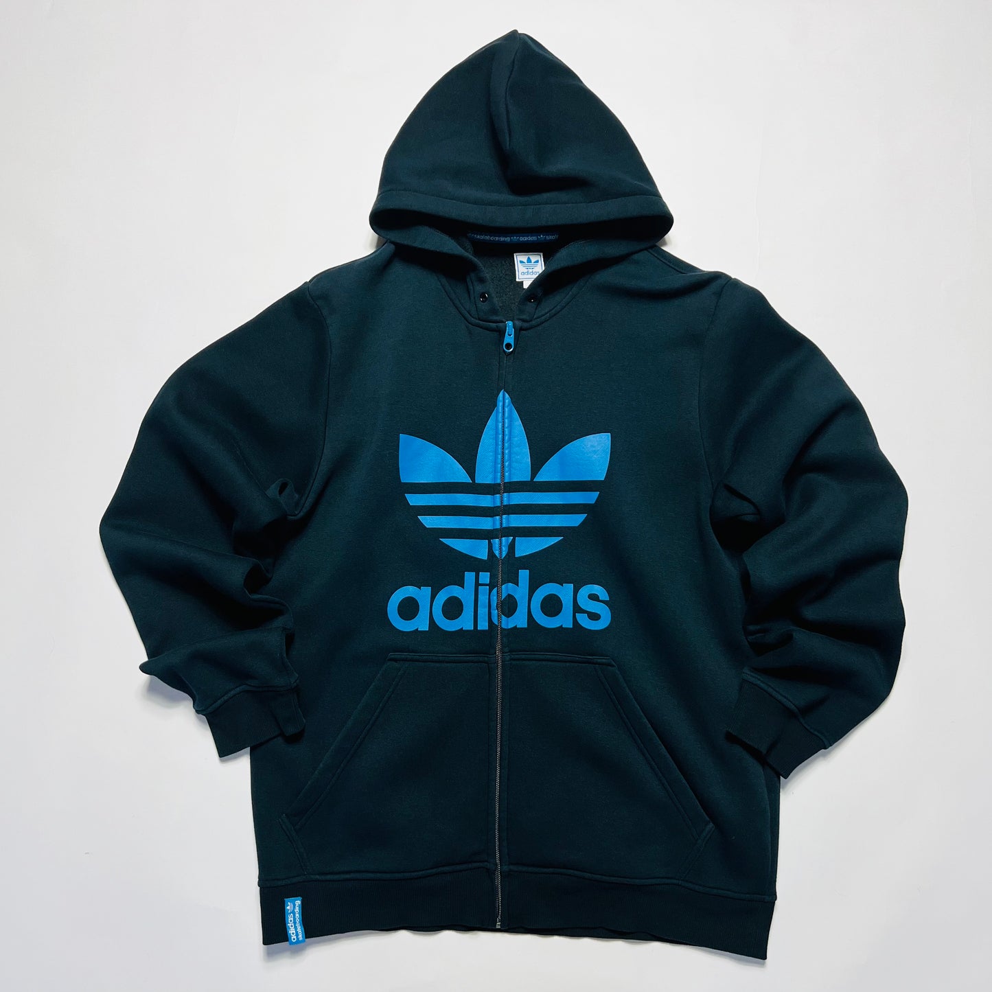 Adidas Skateboarding Vintage 2000s Y2K Trefoil Zip Hoodie blau L