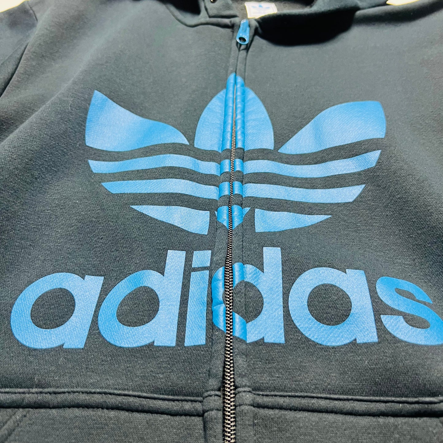 Adidas Skateboarding Vintage 2000s Y2K Trefoil Zip Hoodie blau L