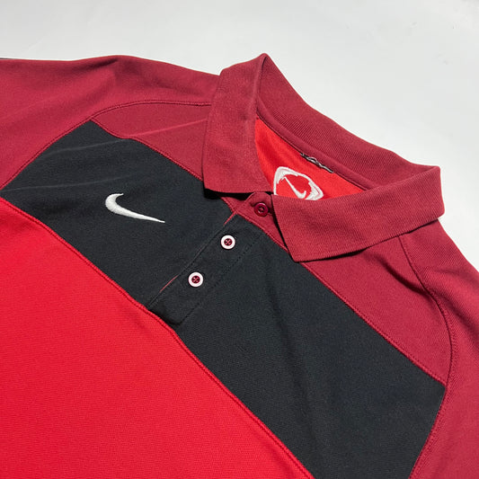 Nike Dri-Fit Vintage 90s Polo Shirt rot M / L - Cats on Stacks VNTG